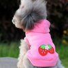 Warm Coat Jacket Clothes Outfit clothing for dogs  - Lovely Pet Puppy Dog Strawberry Hoodies Apparel