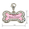 Pet Dog Tags and Charms 7 Shapes, Bling Rhinestone Mini Photo Frame